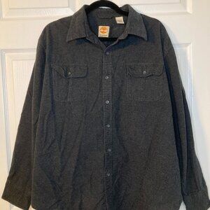 Timberland Men's Charcoal Gray Classic Fit Cotton Button Shirt - Size XL